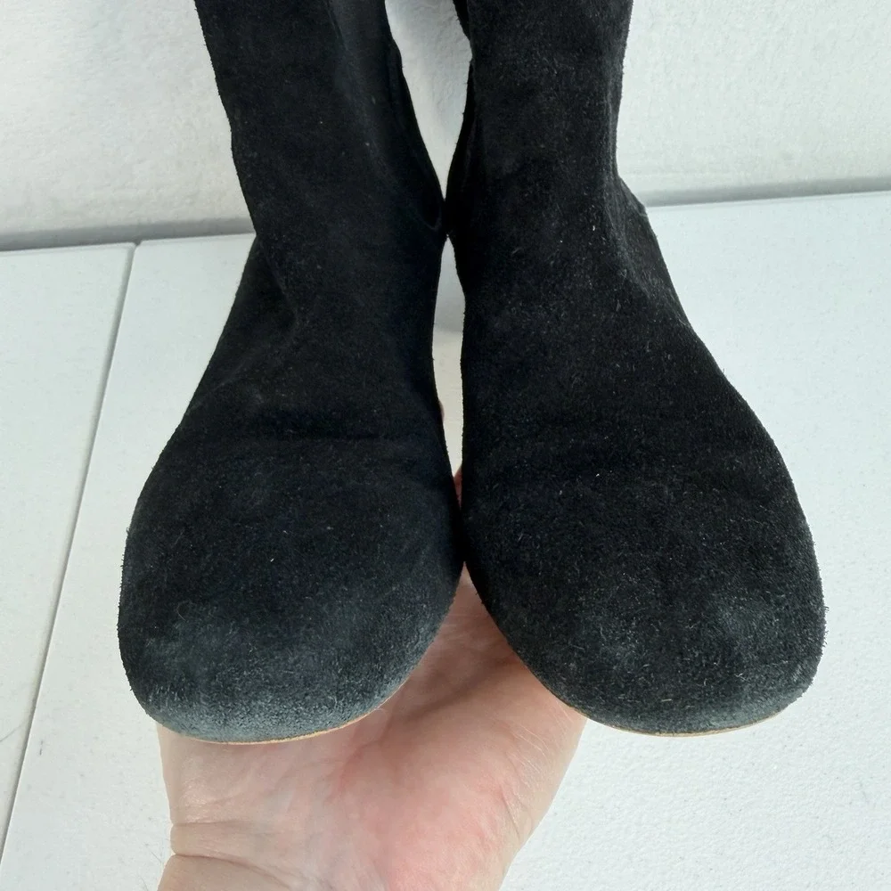 MADEWELL Size‎ 10 The Walker Chelsea Ankle Heel Boots In Suede Black G8044